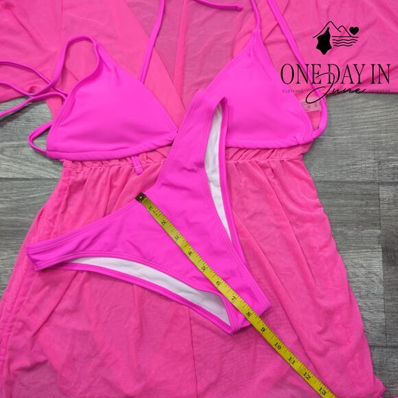 Adisputent Cheeky Triangle 3 Piece Bikini Swimsuit Size S - Picture 4 of 5